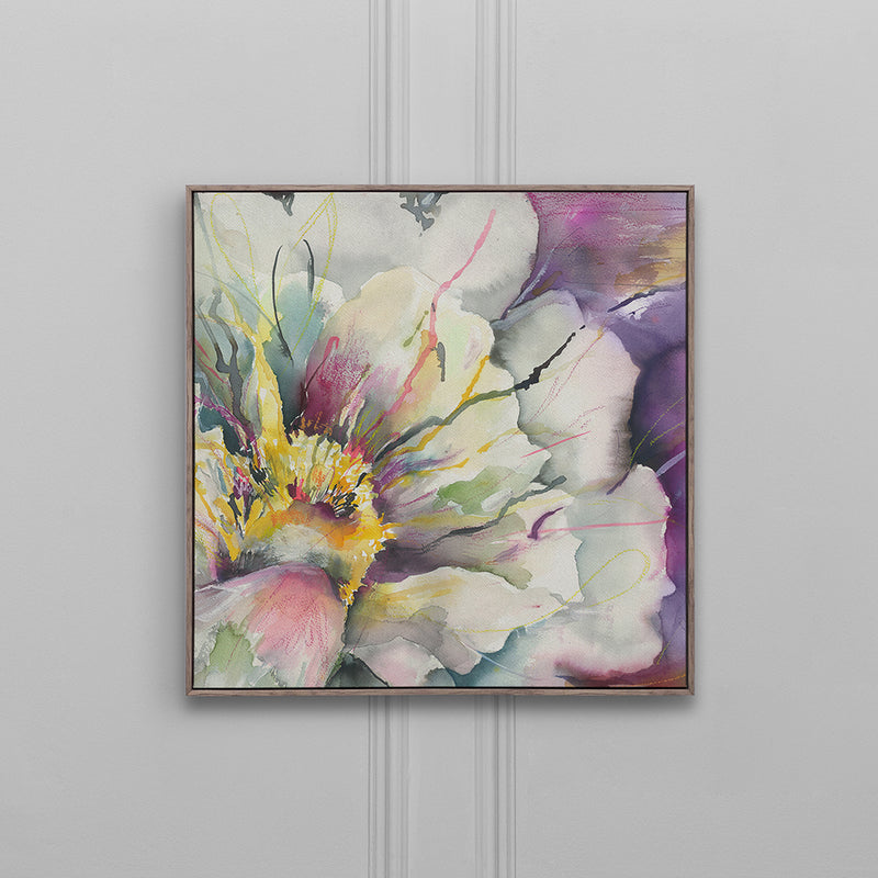 Voyage Maison Peonia Violet Framed Canvas in Stone