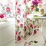 Peony Country Floral Pencil Pleat Curtains Fuchsia