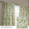 Animal Green Curtains - Porcelain Garden Printed Chenille Pencil Pleat Curtains Sage Sanderson