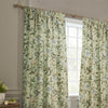 Animal Green Curtains - Porcelain Garden Printed Chenille Pencil Pleat Curtains Sage Sanderson