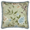 Floral Green Cushions - Porcelain Garden Chenille Cushion Cover Sage Sanderson