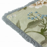 Floral Green Cushions - Porcelain Garden Chenille Cushion Cover Sage Sanderson