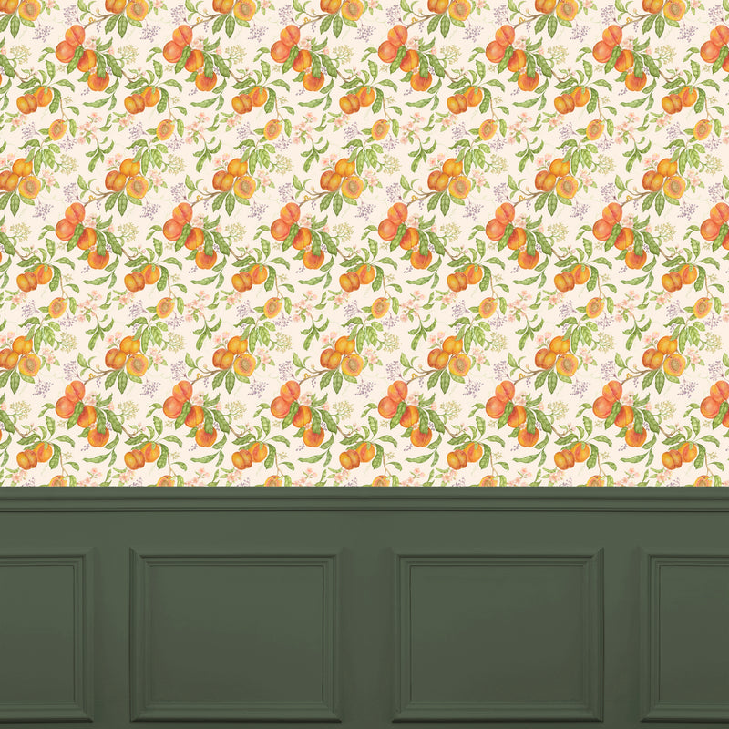  Wallpaper - Peach Harvest  1.4m Wide Width Wallpaer (By the Metre) Multicolour Voyage Maison