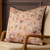 Floral Orange Cushions - Philipa Printed Piped Feather Filled Cushion Primrose Voyage Maison