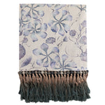 Damask Blue Throws - Philipa Printed Fringe Throw Delft Blue Voyage Maison