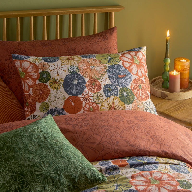 Abstract Brown Bedding - Picking Patch Pumpkin Duvet Cover Set Pecan furn.