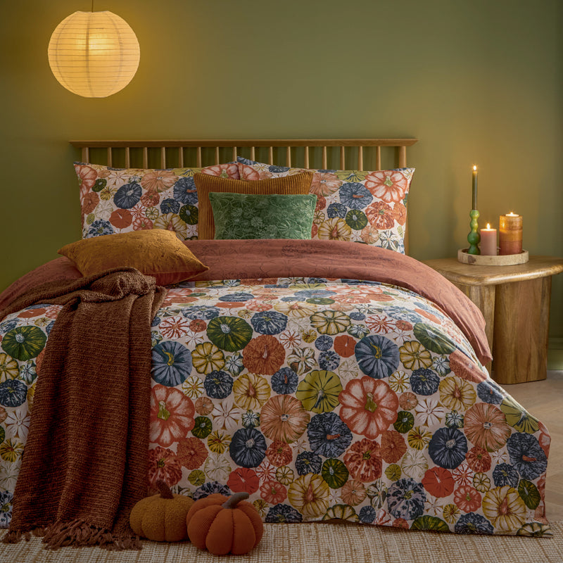 Abstract Brown Bedding - Picking Patch Pumpkin Duvet Cover Set Pecan furn.