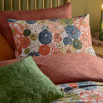 Picking Patch Embroidered Velvet Cushion Greenwood