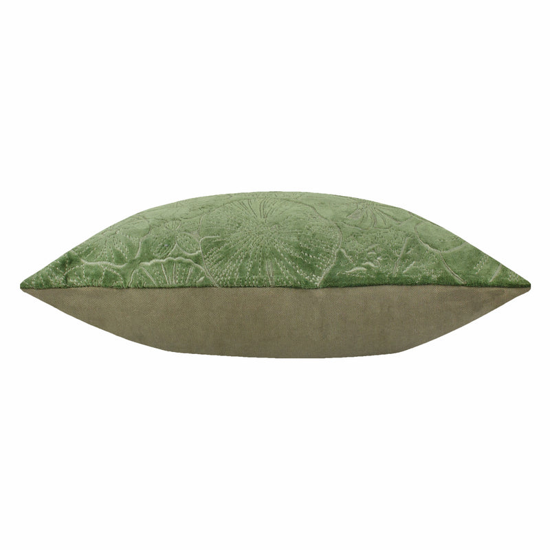 Picking Patch Embroidered Velvet Cushion Greenwood