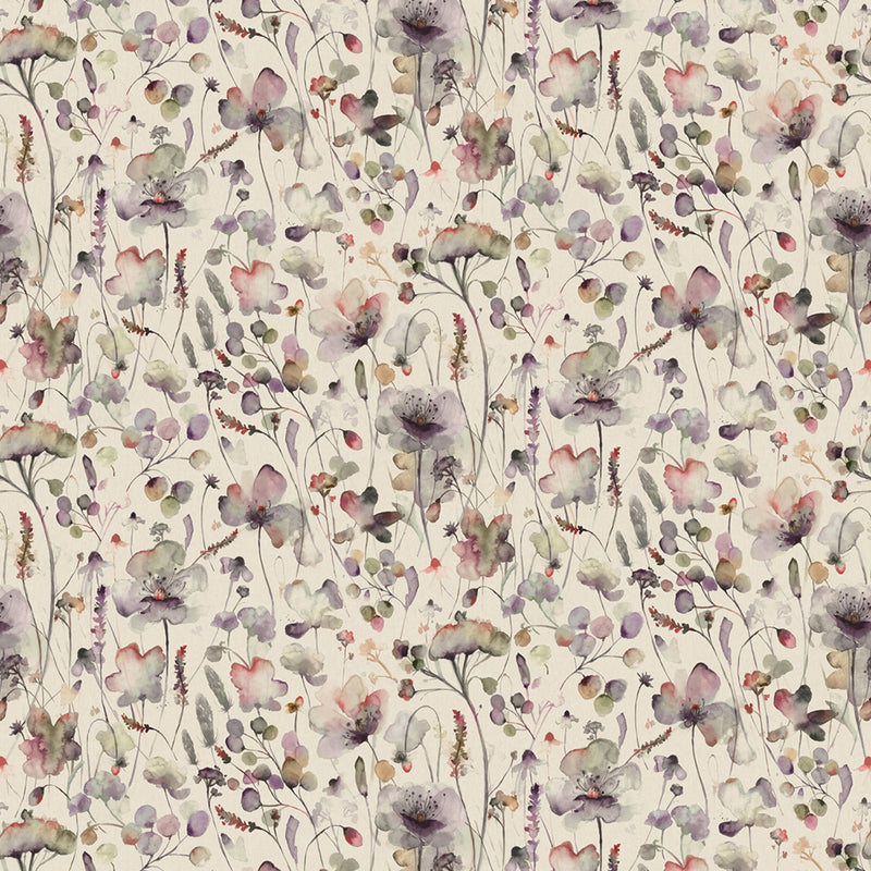 Voyage Maison Pimelea Printed Cotton Fabric in Boysenberry