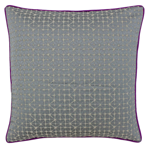 Paoletti Pimlico Jacquard Cushion Cover in Silver/Magenta