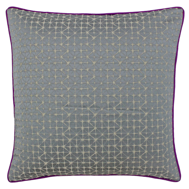 Paoletti Pimlico Jacquard Cushion Cover in Silver/Magenta