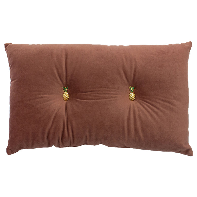 Paoletti Pineapple Velvet Ready Filled Cushion in Blush