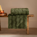 Woodland Throws - Pines Faux Fur Throw Forest Green Furn