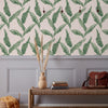 furn. Plantain Wallpaper in Teal/Blush