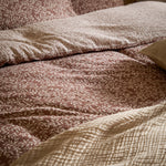Floral Orange Bedding - Perrie Leaf Muslin 100% Cotton Duvet Cover Set Cinnamon Yard
