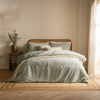 Floral Green Bedding - Perrie Leaf Muslin 100% Cotton Duvet Cover Set Forest Yard