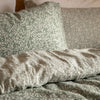 Floral Green Bedding - Perrie Leaf Muslin 100% Cotton Duvet Cover Set Forest Yard