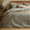 Floral Green Bedding - Perrie Leaf Muslin 100% Cotton Duvet Cover Set Forest Yard
