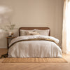 Floral Beige Bedding - Perrie Leaf Muslin 100% Cotton Duvet Cover Set Natural Yard