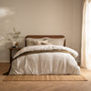 Floral Beige Bedding - Perrie Leaf Muslin 100% Cotton Duvet Cover Set Natural Yard