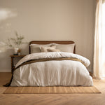 Floral Beige Bedding - Perrie Leaf Muslin 100% Cotton Duvet Cover Set Natural Yard