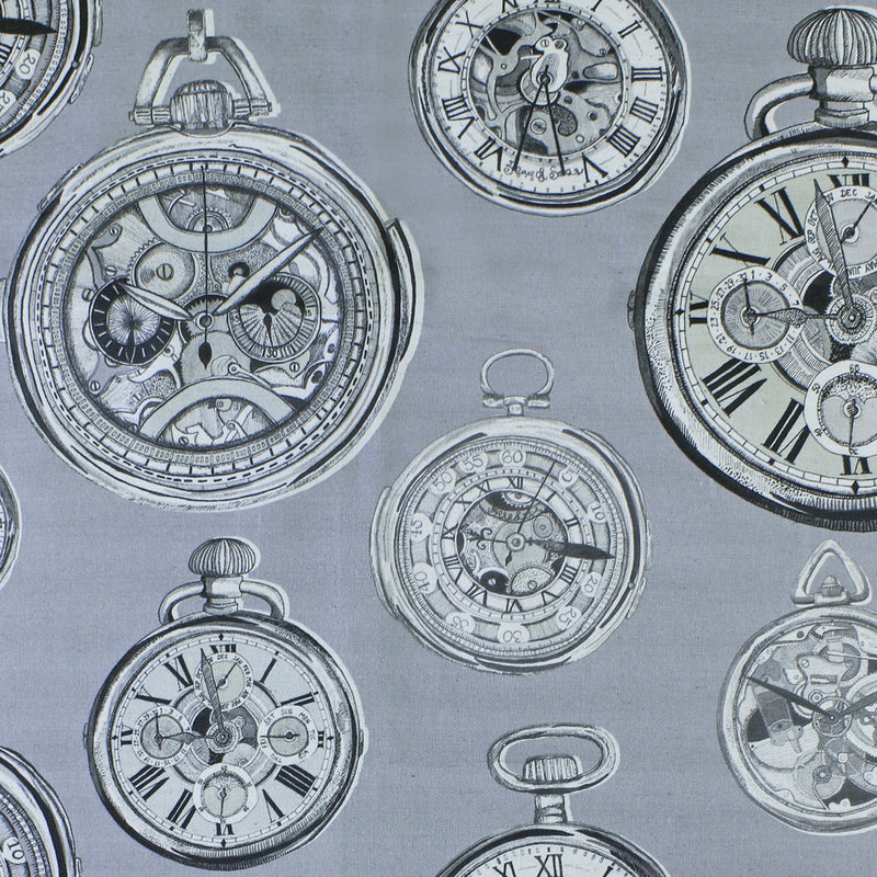 Pocket Watch Printed Fabric Sample Swatch Antique