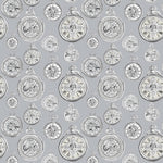 Voyage Maison Pocketwatch Printed Cotton Fabric in Charcoal