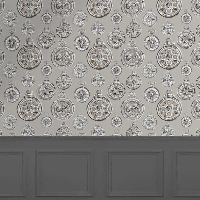 Voyage Maison Pocket Watch 1.4m Wide Width Wallpaper in Sepia