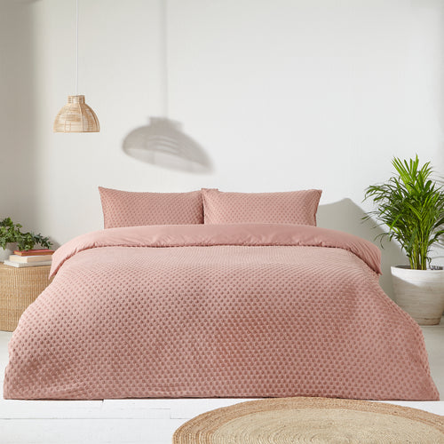 Spotted Pink Bedding - Polka Tuft  100% Cotton Duvet Cover Set Blush Yard