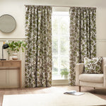 Wylder Pomegranate Pencil Pleat Curtains in Green