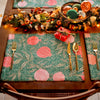 Paoletti Pomegranate Set of 4 Christmas Festive Placemats in Green