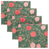 Paoletti Pomegranate Set of 4 Christmas Festive Placemats in Green