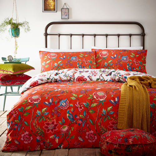 furn. Pomelo Tropical Floral Duvet Cover Set in Orange