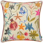 Floral Multi Cushions - Pomona Floral Piped Cushion Cover Multicolour Wylder