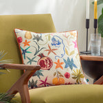 Floral Multi Cushions - Pomona Floral Piped Cushion Cover Multicolour Wylder