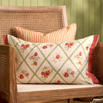  Cushions - Pomegranate Trellis Rectangular Outdoor Cushion Cover Red Voyage Maison