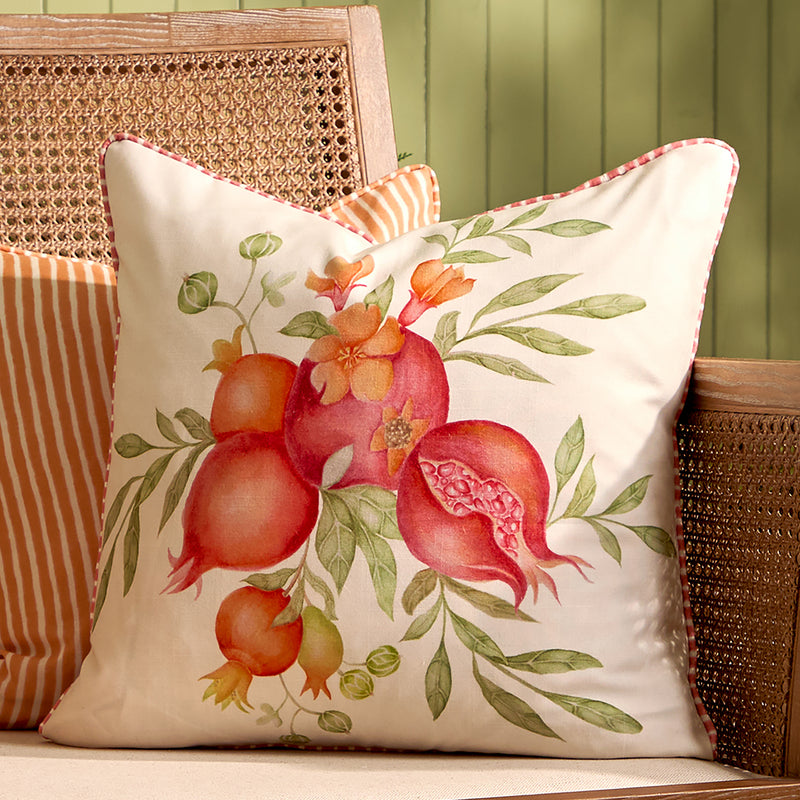  Cushions - Pomegranate Trellis Square Outdoor Cushion Cover Red Voyage Maison