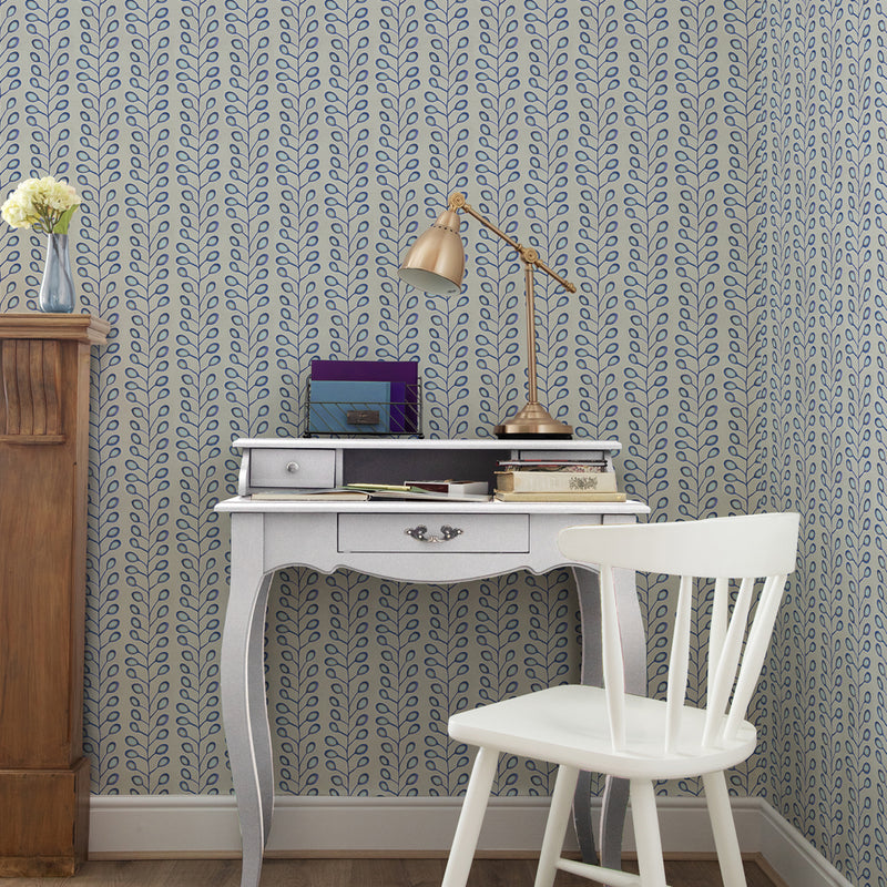 Voyage Maison Ponco 1.4m Wide Width Wallpaper in Indigo