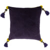 Paoletti Poonam Velvet Cushion Cover in Damson/Lemon Curry