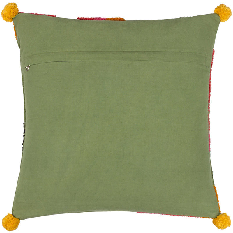 furn. Poppy Cushion Cover in Khaki/Pink