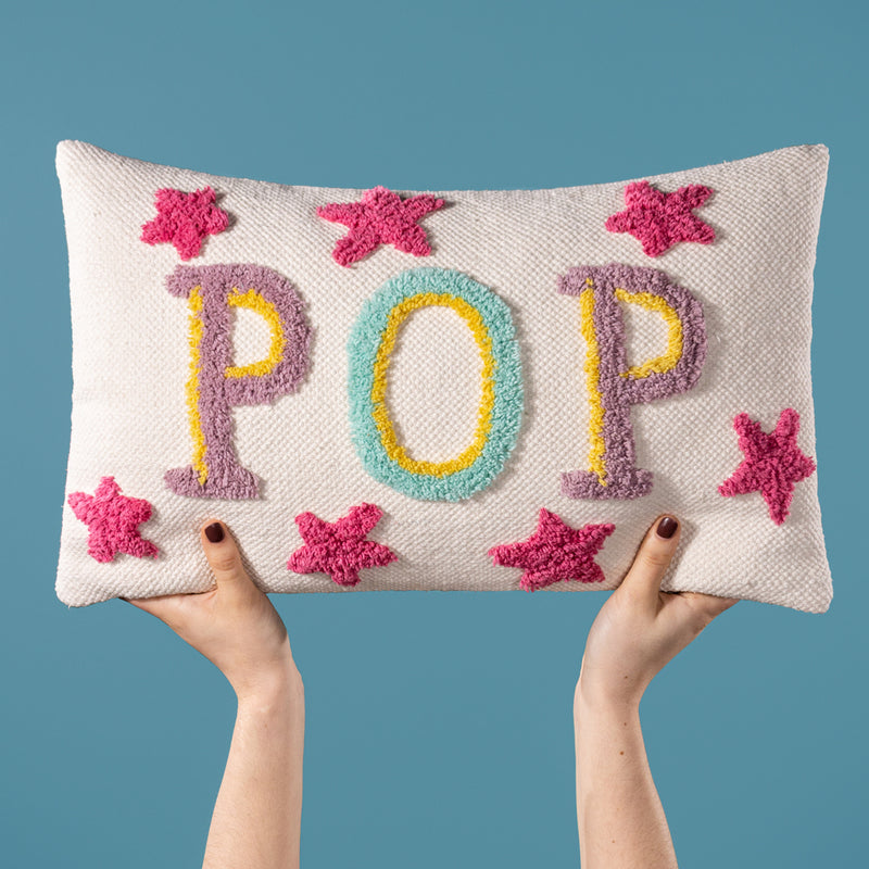 heya home Pop Cotton Tufted Cushion Cover in Fuchsia