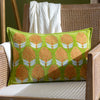 1973 Portofino Embroidered Cushion Cover in Chartreuse