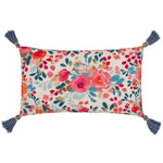 Wylder Posies Floral Tasselled Cushion Cover in Blue/Pink