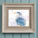 Voyage Maison Prancing Heron Framed Print in Birch