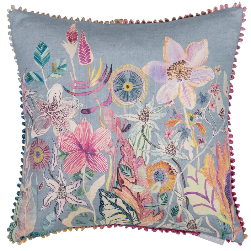 Floral Purple Cushions - Primrose Printed Cushion Cover Wisteria Voyage Maison