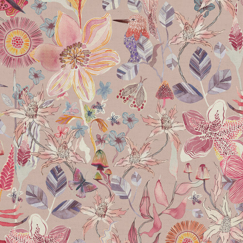 Floral Pink Fabric - Primrose Printed Cotton Fabric (By The Metre) Blush Voyage Maison