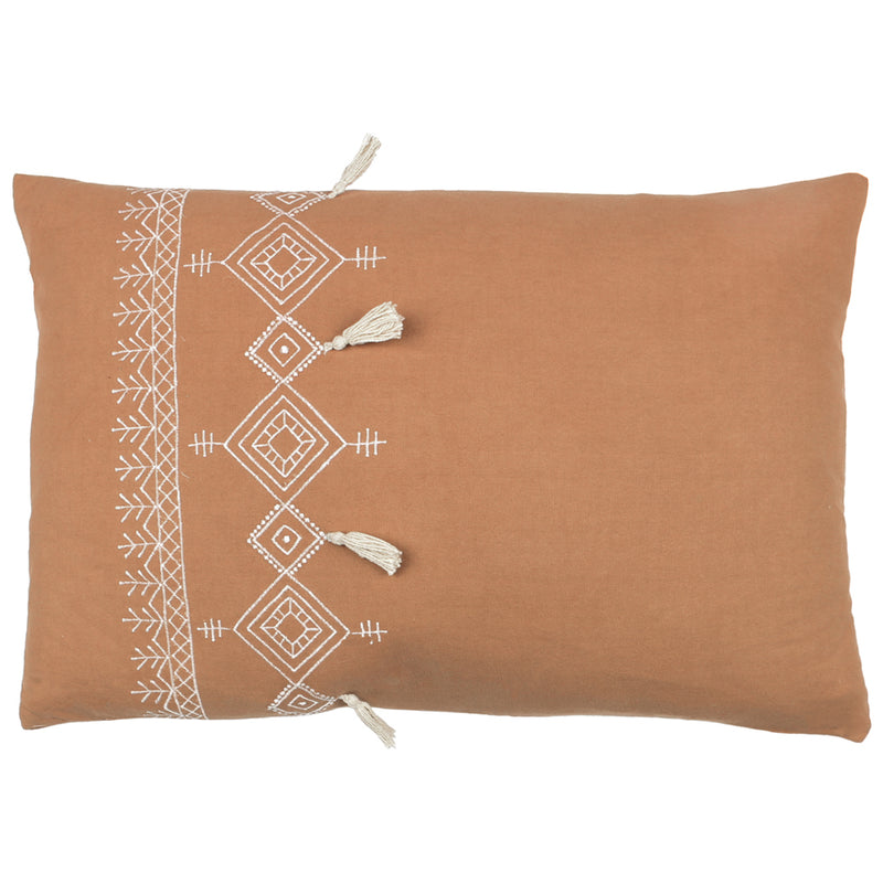 furn. Pritta Tasselled Cushion Cover in Cinnamon