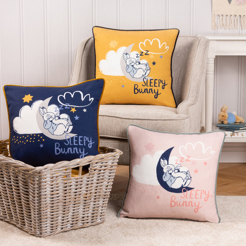 Peter Rabbit™ Sleepy Head Peter Rabbit™ Cushion Cover in Blue