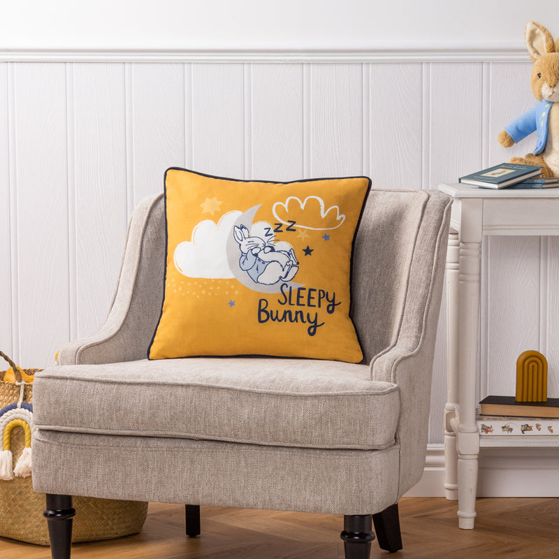 Peter Rabbit™ Sleepy Head Peter Rabbit™ Cushion Cover in Ochre